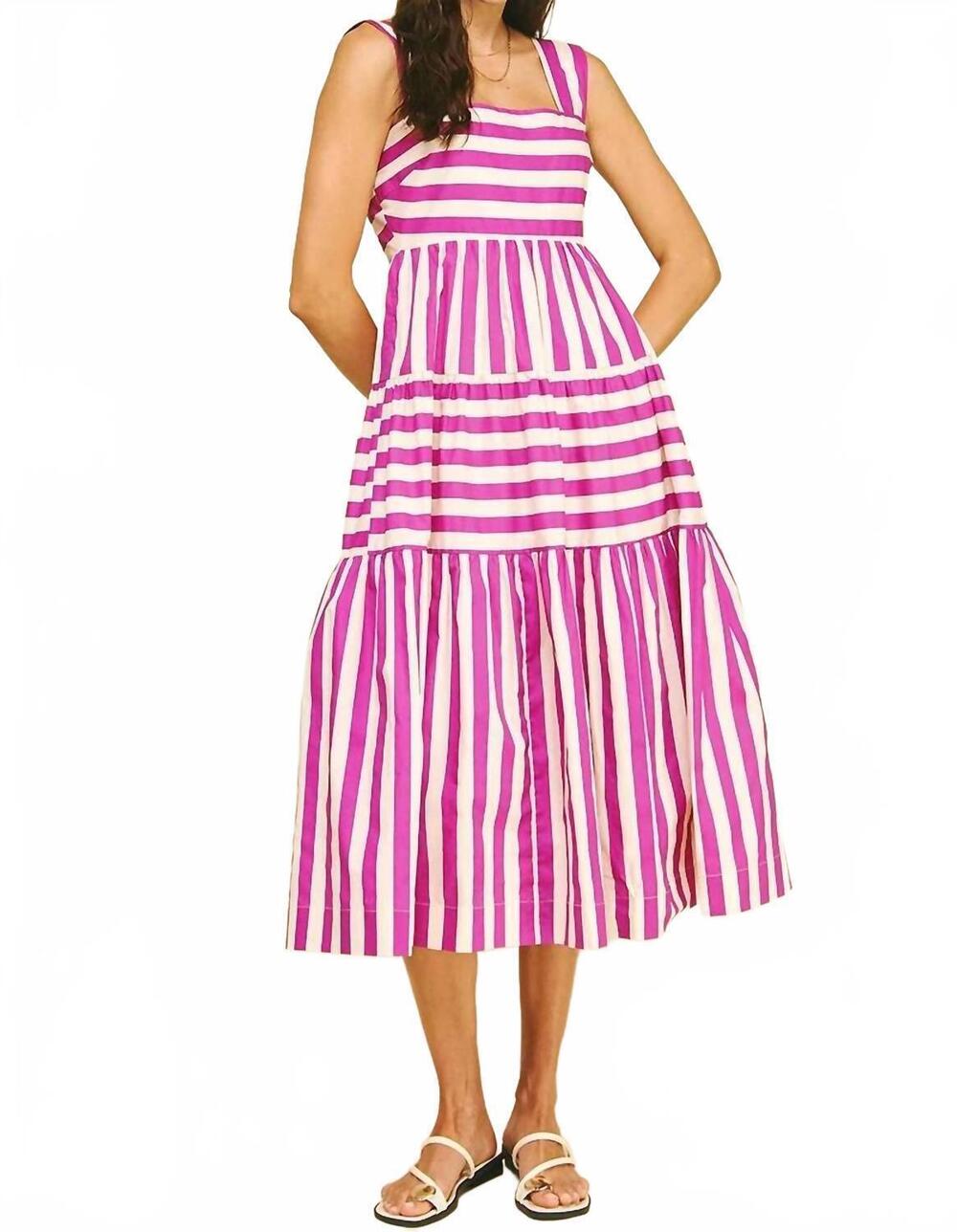 NEW PINCH pretty midi dress in pink